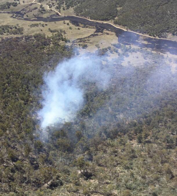 A prescribed burn, which jumped containment lines and started burning out of control in Namadgi National Park, in March 2018. Photo: Emergency Services Agency