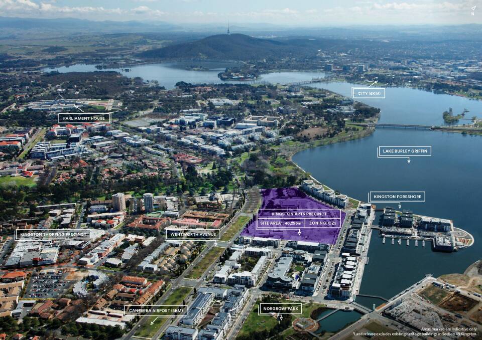 Aerial view of the Kingston Arts Precinct. Photo: Supplied
