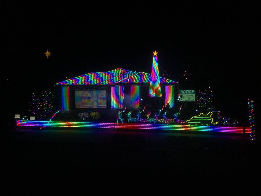James Petterson's Christmas lights display, at 32 Elia Ware Crescent in Bonner.  Photo: James Petterson
