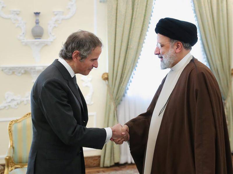 IAEA head Rafael Grossi has held talks with Iranian President Ebrahim Raisi in Tehran. (EPA PHOTO)