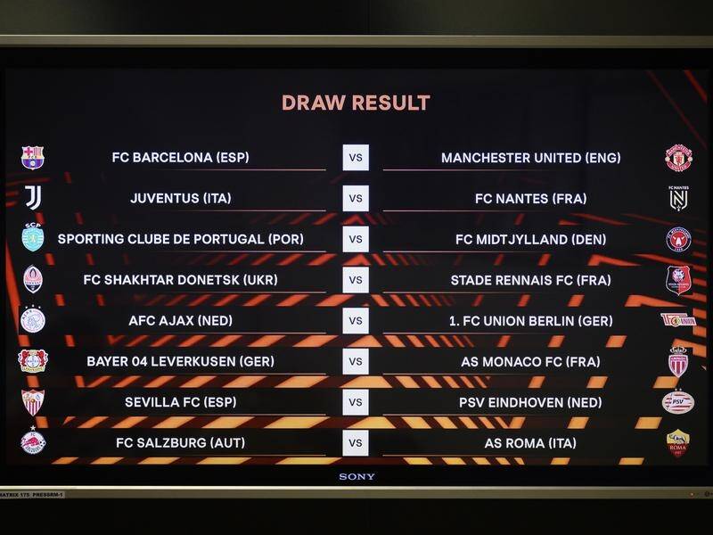The first tie made in the Europa League draw was a big one: Barcelona v Manchester United. (EPA PHOTO)