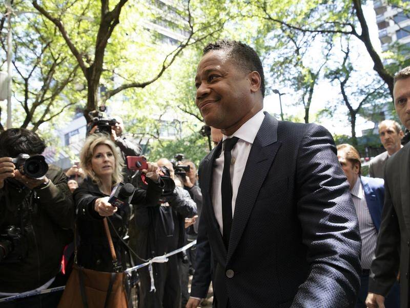 Actor Cuba Gooding Jr. arrives at the New York Police Department's Special Victim's Unit.
