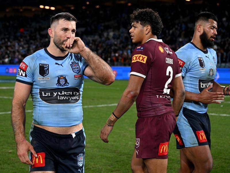 NSW captain James Tedesco (L) was left with food for thought after his Blues' defeat in Origin 1.