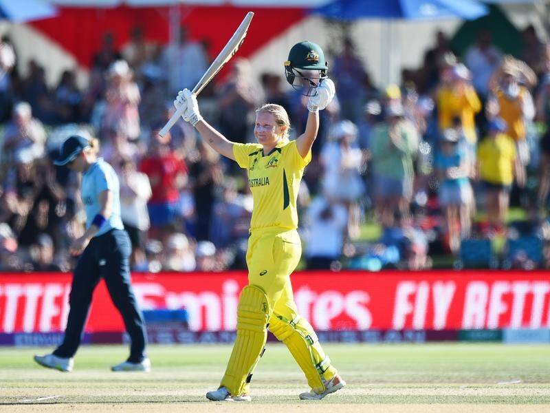 Alyssa Healy's century has led Australia to victory against England in the World Cup final.