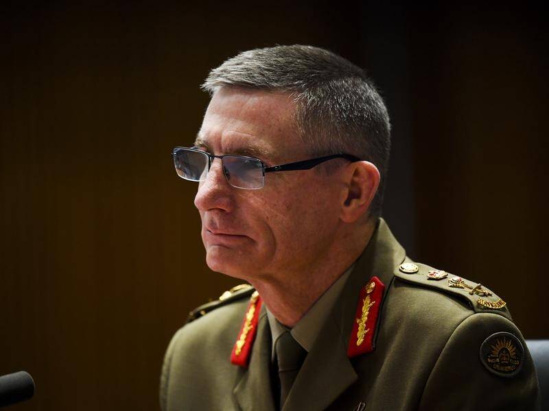 General Angus Campbell has been authorised to sanction troops after the damning Brereton report. (Lukas Coch/AAP PHOTOS)