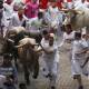 The first bull run at Pamplona's San Fermin festival held in three years has taken place.