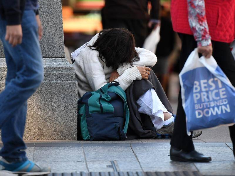 A new report shows many homeless women are not picked up in census data (Dan Peled/AAP PHOTOS)