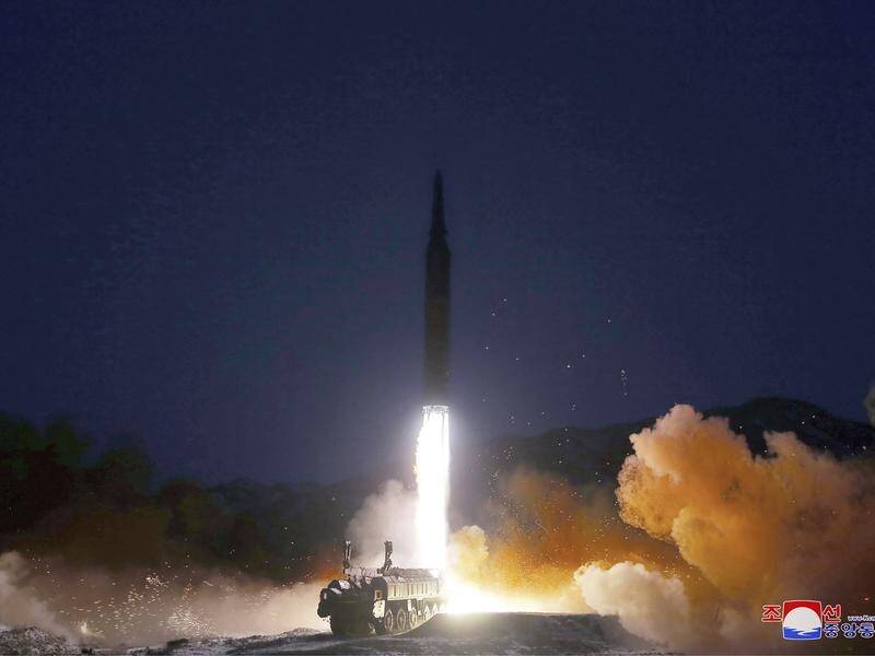 North Korean media said leader Kim Jong Un observed the test of a hypersonic missile on Tuesday.