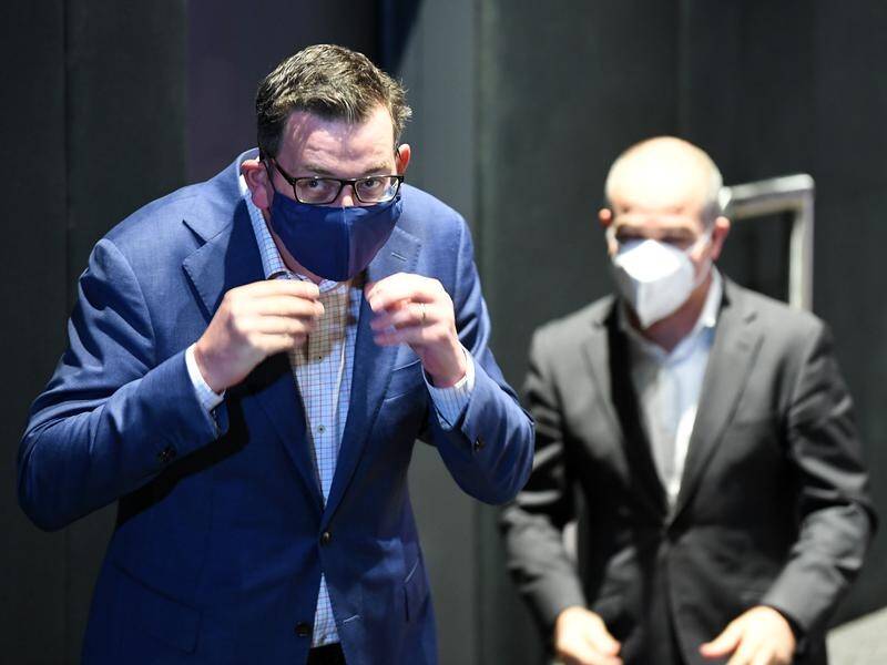 Victoria Premier Daniel Andrews is leading by example as Melburnians are urged to wear face masks.