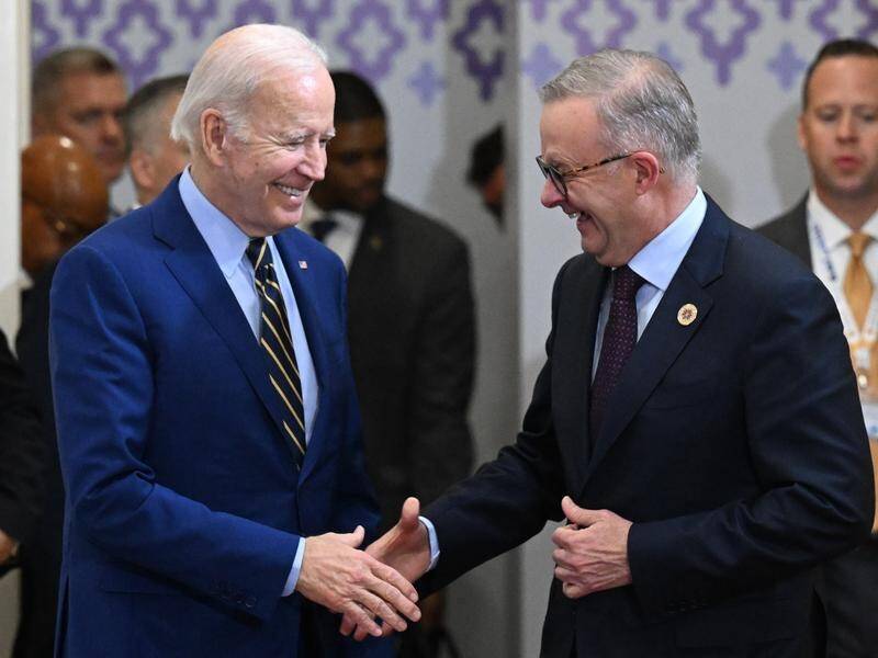 The White House says Joe Biden and Anthony Albanese will discuss strengthening collaboration. (Mick Tsikas/AAP PHOTOS)