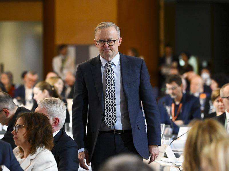 Prime Minister Anthony Albanese will wrap up proceedings at the jobs and skills summit on Friday. (Lukas Coch/AAP PHOTOS)