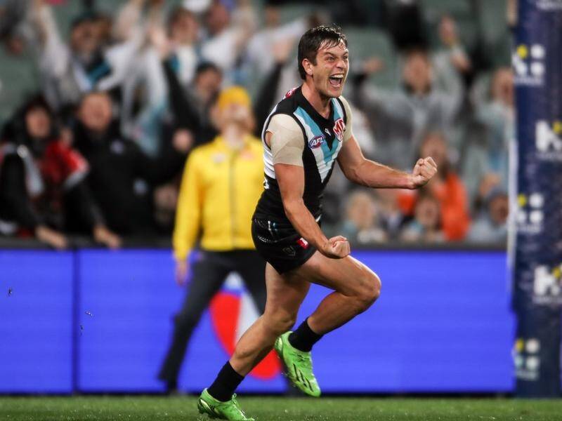 Port Adelaide's Zak Butters has turned in a career-best performance in a win over Melbourne. (Matt Turner/AAP PHOTOS)