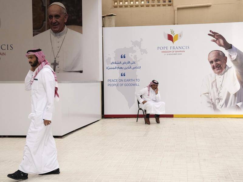 The Pope's visit to Bahrain is part of his efforts to improve ties with the Muslim world. (AP PHOTO)