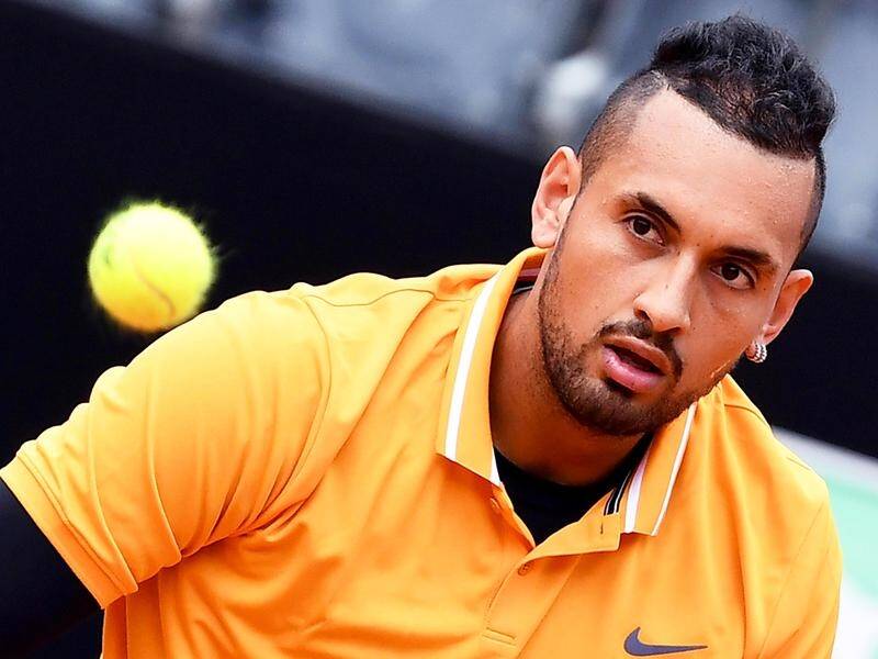 Nick Kyrgios showed moments of brilliance in his win over Daniil Medvedev in Rome.