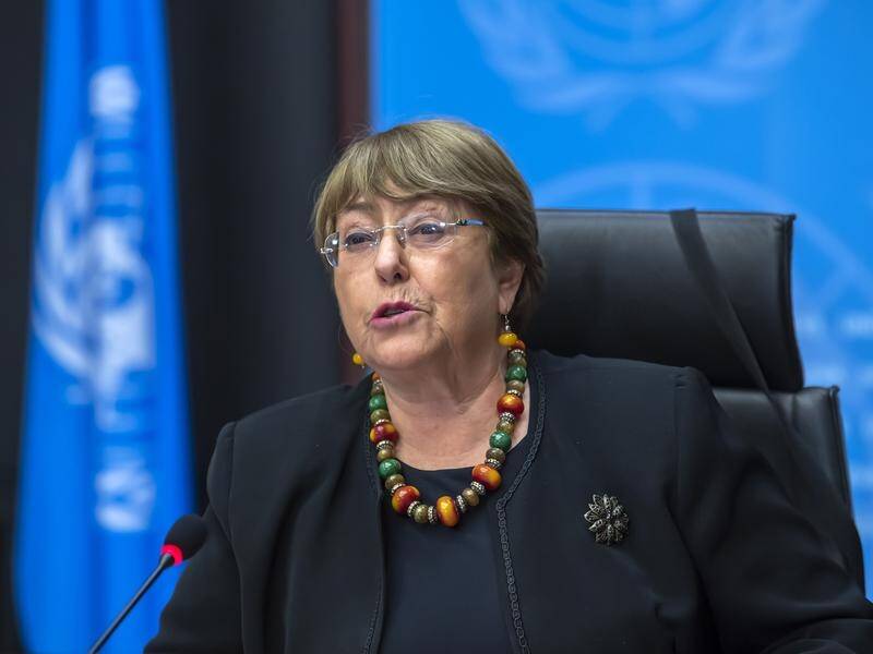 UN human rights chief Michelle Bachelet brushed aside Chinese calls to withhold her report. (AP PHOTO)