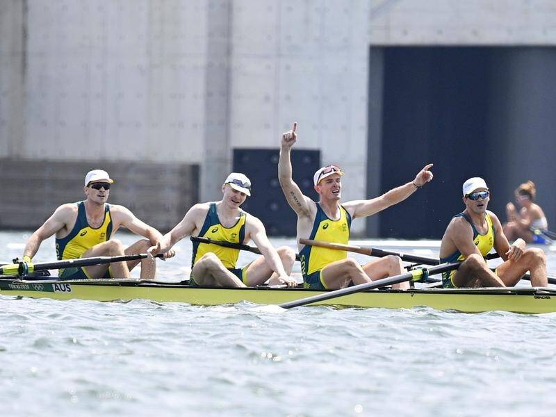 Gold medallist Alex Hill (r) is confident Australia can dominate the men's four for years to come.