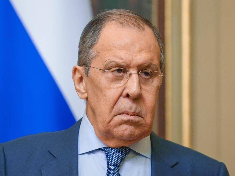 NATO is at war with Russia through a proxy, Russian Foreign Minister Sergei Lavrov says.