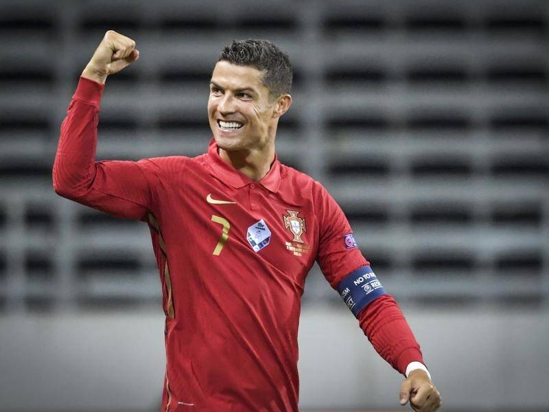 Portugal's Cristiano Ronaldo had two goals to celebrate in their Nations League win in Sweden.