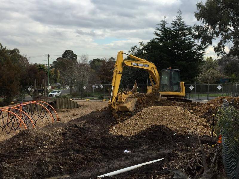 The site where asbestos was dumped at a primary school by a Melbourne concrete company. (PR HANDOUT IMAGE PHOTO)
