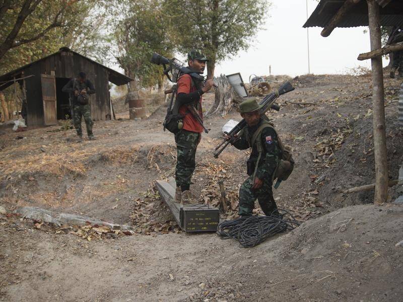Anti-junta resistance is gaining strength in Myanmar as rebels capture a town near the Thai border. (AP PHOTO)
