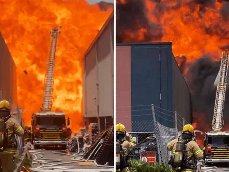 Victorian fire crews worked for hours to contain a blaze in a Melbourne paint factory. (HANDOUT/SES VICTORIA/FACEBOOK)