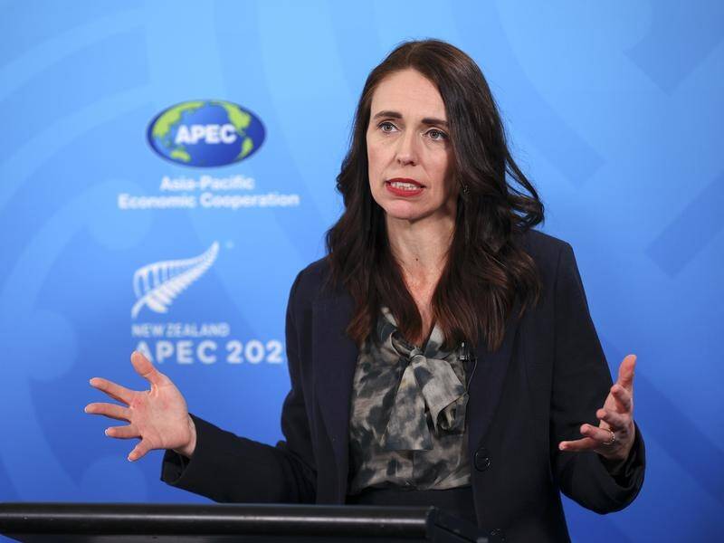 Jacinda Ardern has been forced to run the APEC talks virtually, from an office block in Wellington.