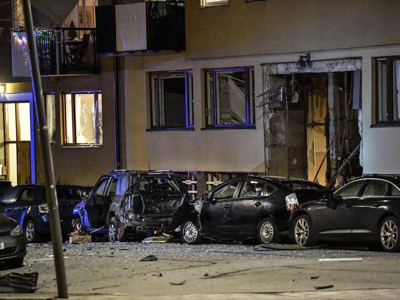 Cars were damaged and apartment windows shattered by an explosion which rocked central Stockholm.