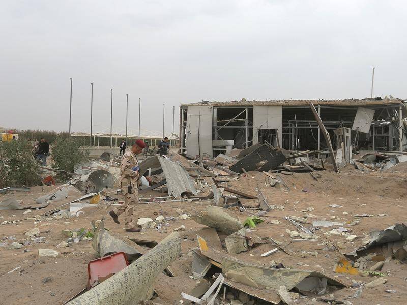 Iraqi soldiers say a US air strike hit an airport complex under construction in Karbala.