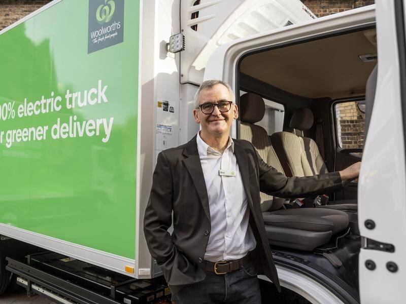 Chief executive Brad Banducci says Woolworths will roll out 1200 electric home delivery trucks. (PR HANDOUT IMAGE PHOTO)