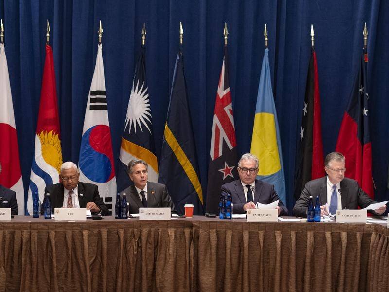 A meeting of the Partners In The Blue Pacific, which includes Australia, has been held at the UN. (EPA PHOTO)