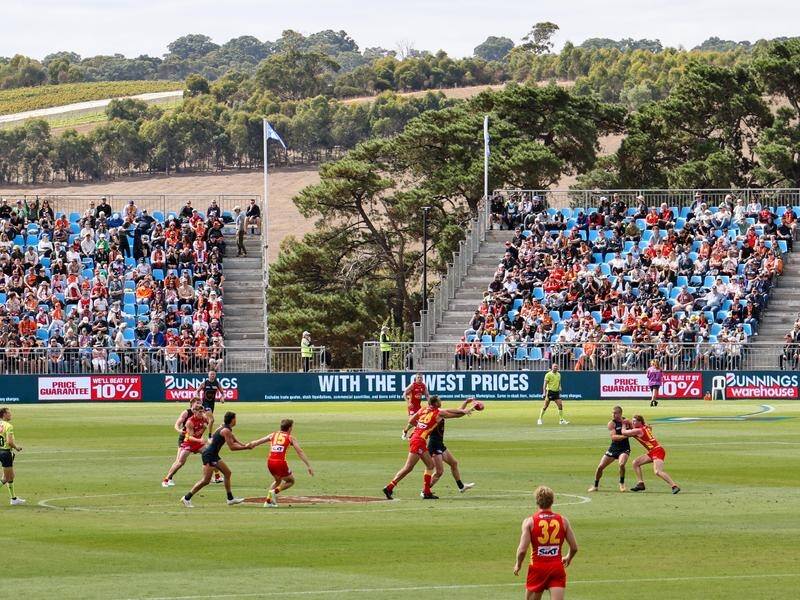 Ladder leaders GWS were too strong for Gold Coast at the picturesque Mt Barker ground. (Matt Turner/AAP PHOTOS)
