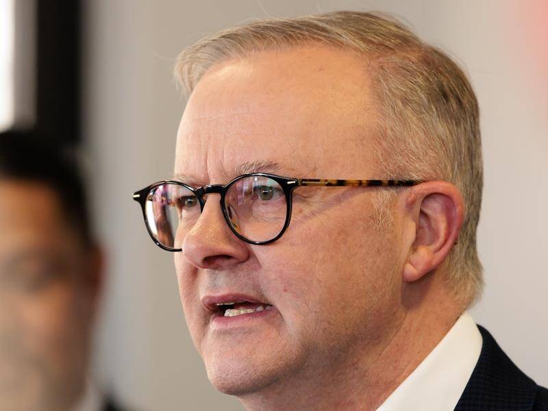Anthony Albanese has had a one-on-one meeting with Germany's leader ahead of the NATO summit. (Richard Wainwright/AAP PHOTOS)