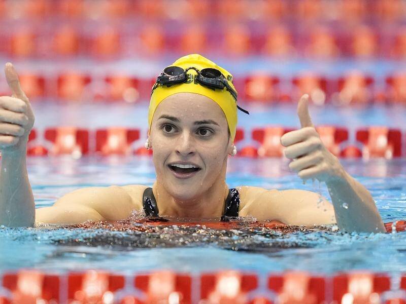 Australian Kaylee McKeown has broken the world 100m backstroke record. (AP PHOTO)