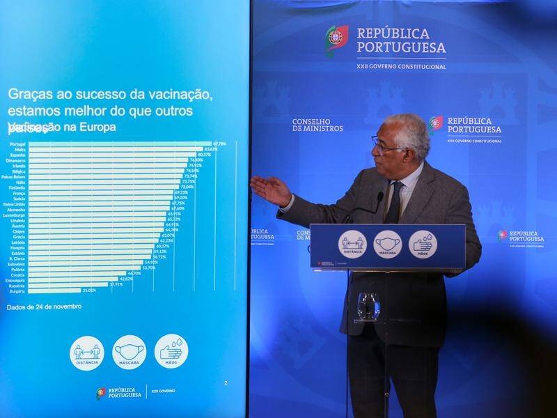 Portugal PM Antonio Costa says new pandemic curbs are needed despite high vaccination rates.