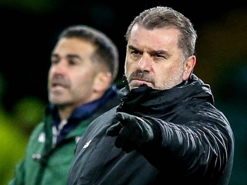 Ange Postecoglou (r) has been named Scotland manager of the year.