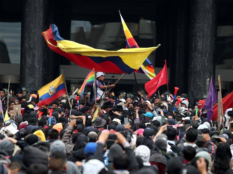 Indigenous protesters have occupied the National Assembly building in Ecuadorian capital Quito.