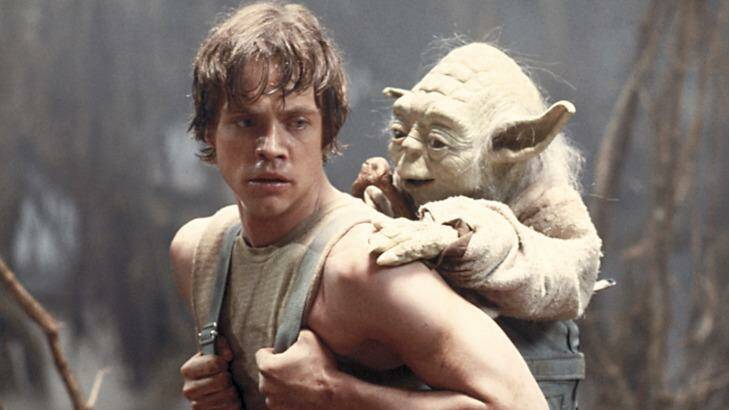 Mark Hamill as Luke Skywalker being trained by Yoda to be a Jedi in The Empire Strikes Back. Picture: Lucasfilm