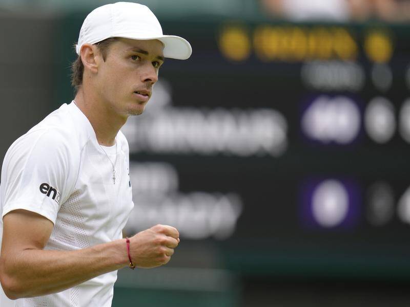 Alex De Minaur is one of four Australians eyeing a spot in the Wimbledon quarter-finals on Monday.
