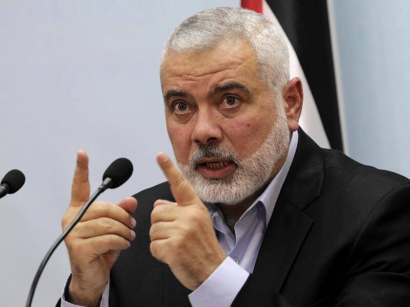 Ismail Haniyeh says Hamas intends to expand a battle with Israel to the West Bank and Jerusalem. (EPA PHOTO)