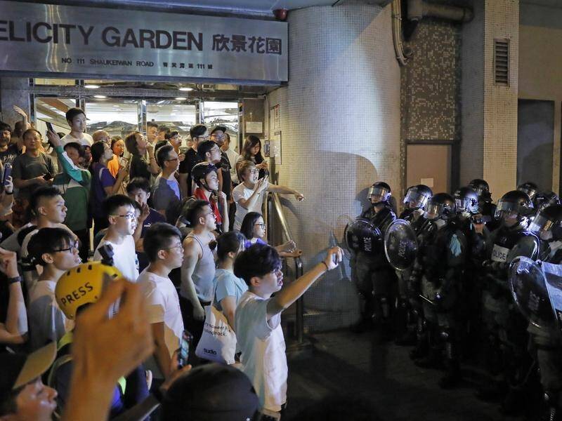 Protesters have played cat-and-mouse with riot police across Hong Kong in a 10th weekend of unrest.