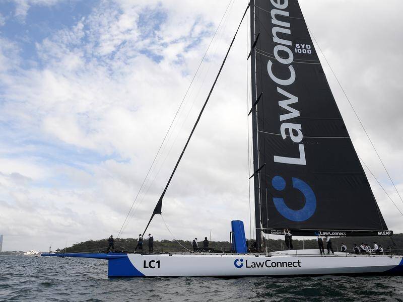 LawConnect's skipper is upbeat for Tuesday's Big Boat Challenge, a lead-up to the Sydney to Hobart. (Dan Himbrechts/AAP PHOTOS)