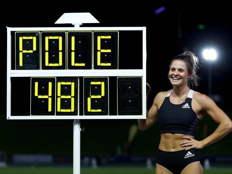 Pole vault star Nina Kennedy is the new Australian record holder.