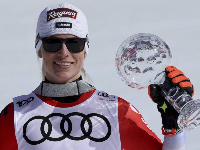 Switzerland's Lara Gut-Behrami has been crowned the overall World Cup alpine skiing champion. (AP PHOTO)