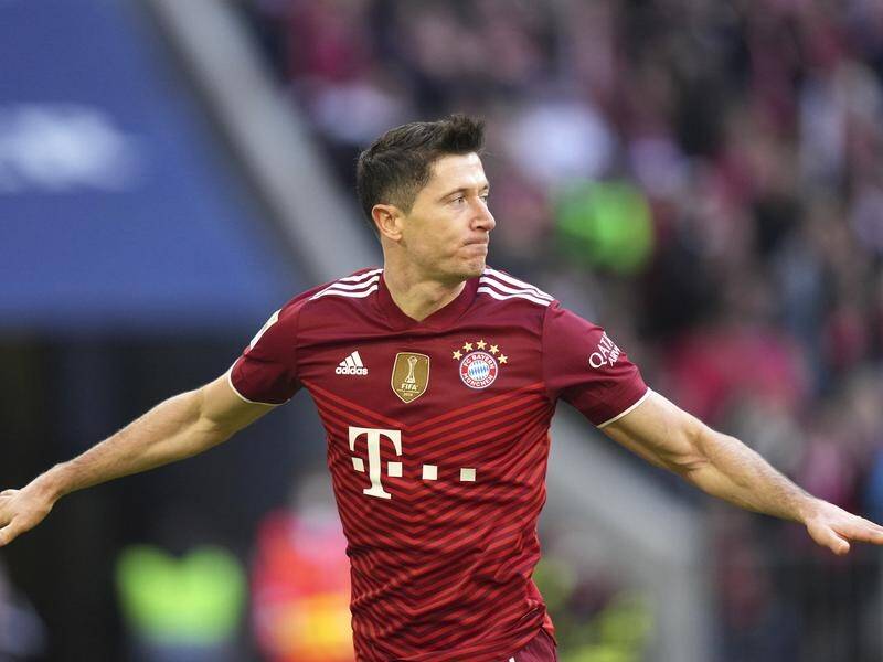 Robert Lewandowski's goal in Bayern's 4-0 rout of Hoffenheim was his 26th in the Bundesliga in 2021.