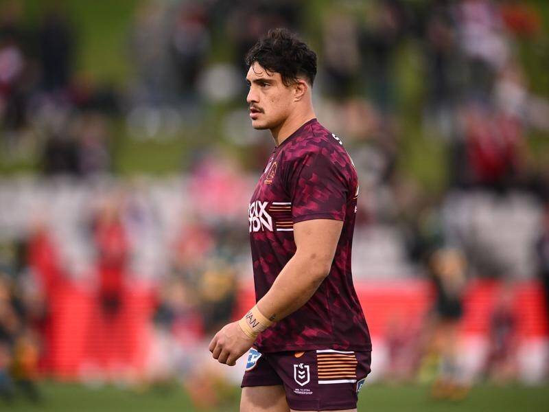 Brisbane centre Kotoni Staggs could be mentored by a Broncos legend ahead of the 2023 NRL season. (James Gourley/AAP PHOTOS)
