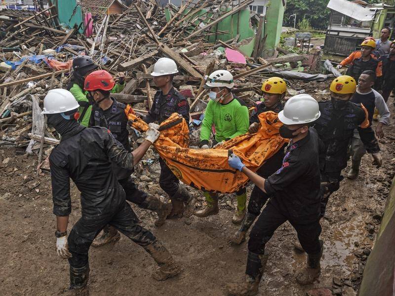 Hundreds of Indonesians were killed when a magnitude 5.6 earthquake struck West Java in November. (AP PHOTO)