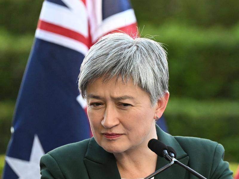 Foreign Minister Penny Wong says Australia stands in solidarity with the people of Iran. (Darren England/AAP PHOTOS)