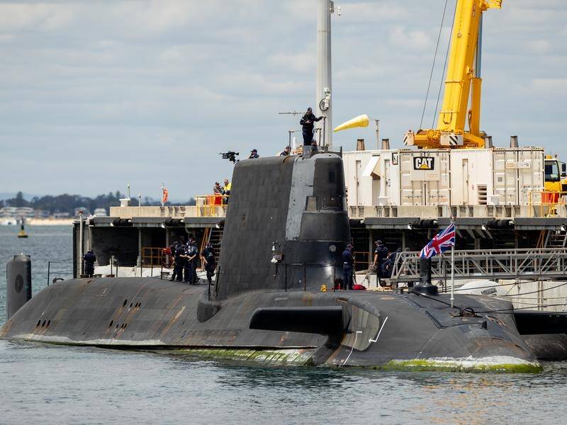 China continues to raise concerns about an AUKUS plan to supply Australia with nuclear submarines. (Richard Wainwright/AAP PHOTOS)