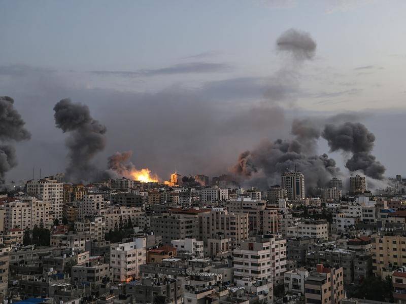Gaza's health ministry puts the Palestinian death toll at 687 in retaliatory strikes. (EPA PHOTO)