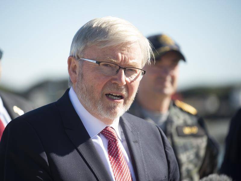 Ambassador to the US Kevin Rudd says the US's pursuit of Julian Assange has gone on for too long. (Aaron Bunch/AAP PHOTOS)